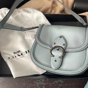 BRAND NEW COACH beat saddle bag in sage never worn. Tags included. Box included.